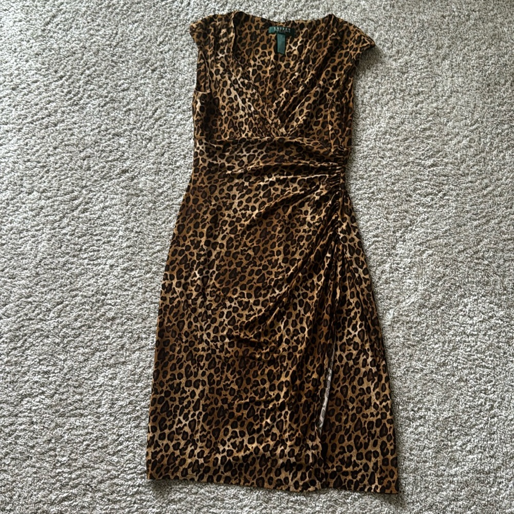 Ralph Lauren Leopard dress. Size 4P.